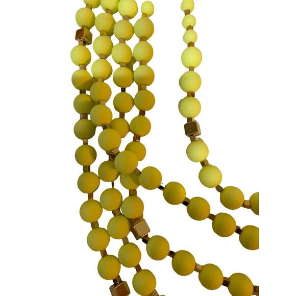 Vendome Yellow Beaded Multi Layer Necklace Women's Fashion Jewelry Accessories - Picture 4 of 7